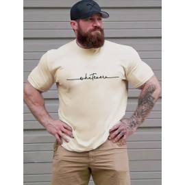 Men's T-shirt, Plus Size Round Neck Tee Oversized Casual Clothing, Spring And Summer