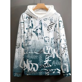 Plus Size Mens Bold Graffiti Hoodie - Stylish Hooded Sweatshirt for Big & Tall - Comfortable All-Season Wear