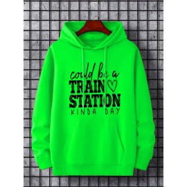 Plus Size Mens Casual Hoodies with Hilarious Letter Print - Super Comfortable, Oversized Drawstring Hooded Sweatshirt for a Relaxed, Cozy Look