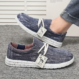 New Men's Casual Canvas Shoes, Fashionable And Versatile Soft-soled Walking Shoes, Lace-up Lightweight And Breathable Low-top Casual Shoes