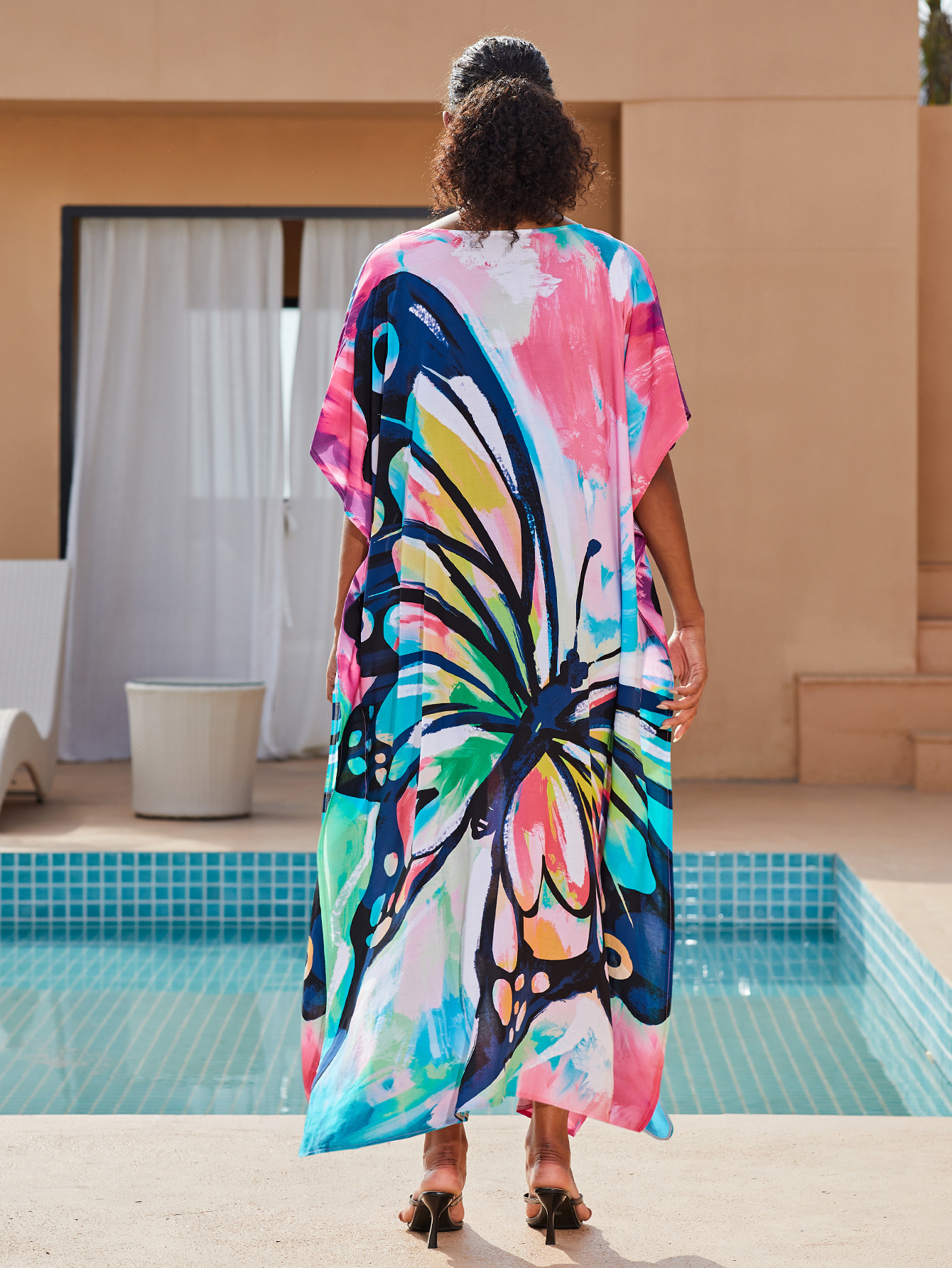 Women s Bohemian Style Printed Beach Cover Up Long Dress Holiday Long Dresses Dresses V-Neck Four Sides Elastic Loose Large Size Ethnic Style Swimwear Cover Up Casual Home Holiday Clothing details 12