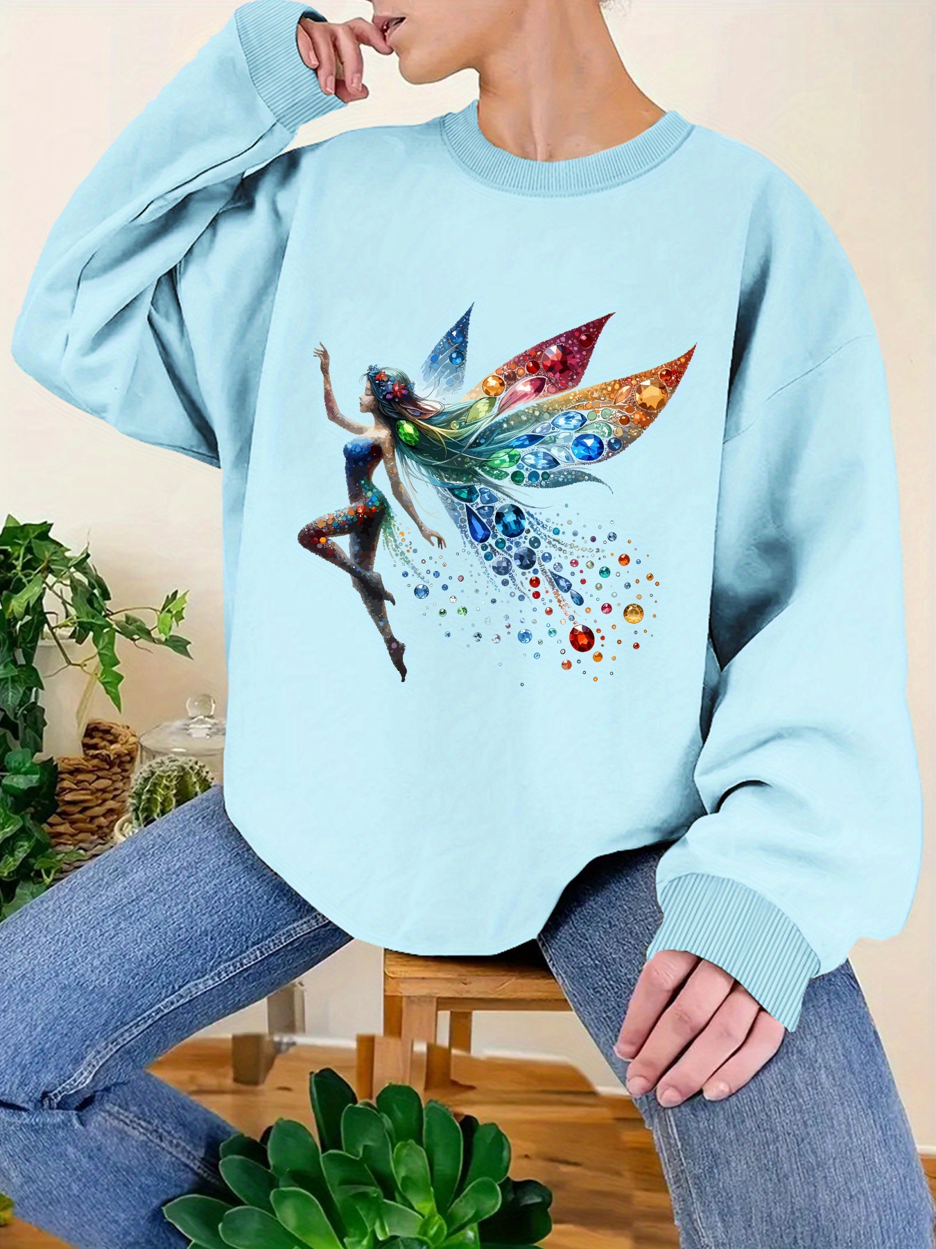 Plus Size Graphic Print Sweatshirt, Casual Crew Neck Long Sleeve Pullover Sweatshirt, Women s Plus Size Clothing details 25