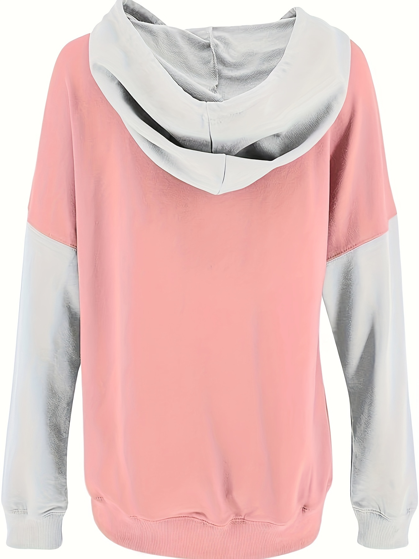 plus size colorblock kangaroo pocket hoodie casual long sleeve hooded sweatshirt womens plus size clothing details 2