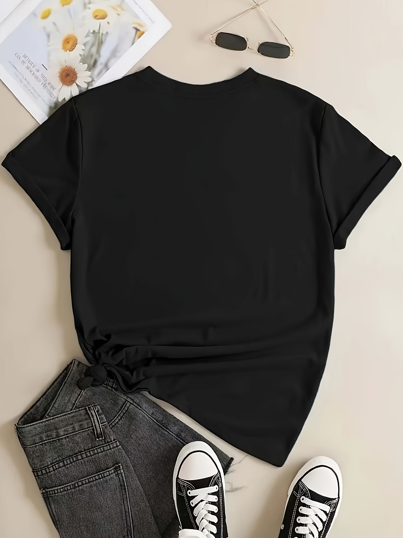 plus size judge women print t shirt casual short sleeve crew neck top for spring summer womens plus size clothing details 2