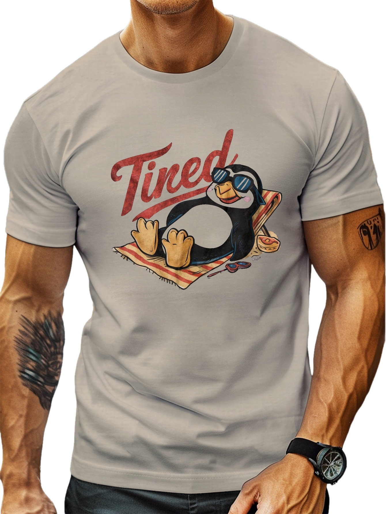 plus size mens summer t shirt hot sleepy penguin summer graphic print short sleeve tees trend casual tops for daily life big tall guys details 8