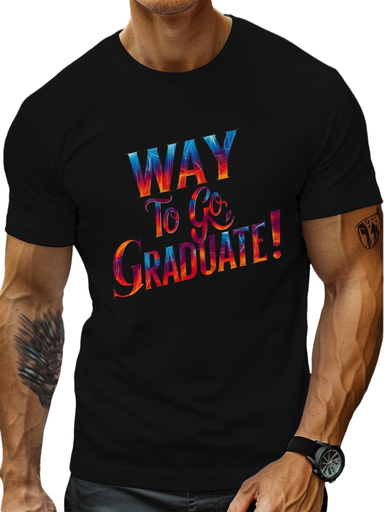 plus size mens summer t shirt way to go graduate graphic print short sleeve tees trend casual tops for daily life big tall guys details 19