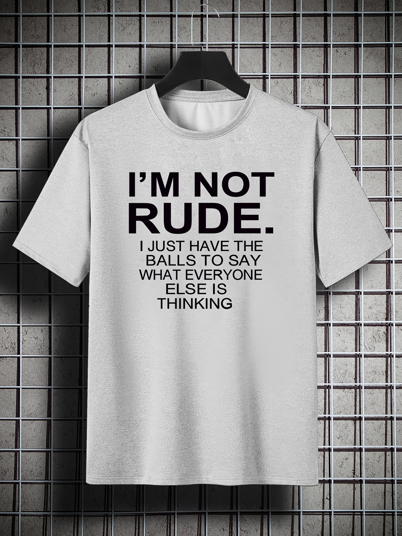 mens im not rude i just print short sleeve crew neck oversized t shirt plus size casual clothing for spring summer plus size women men clothes best sellers gifts details 0