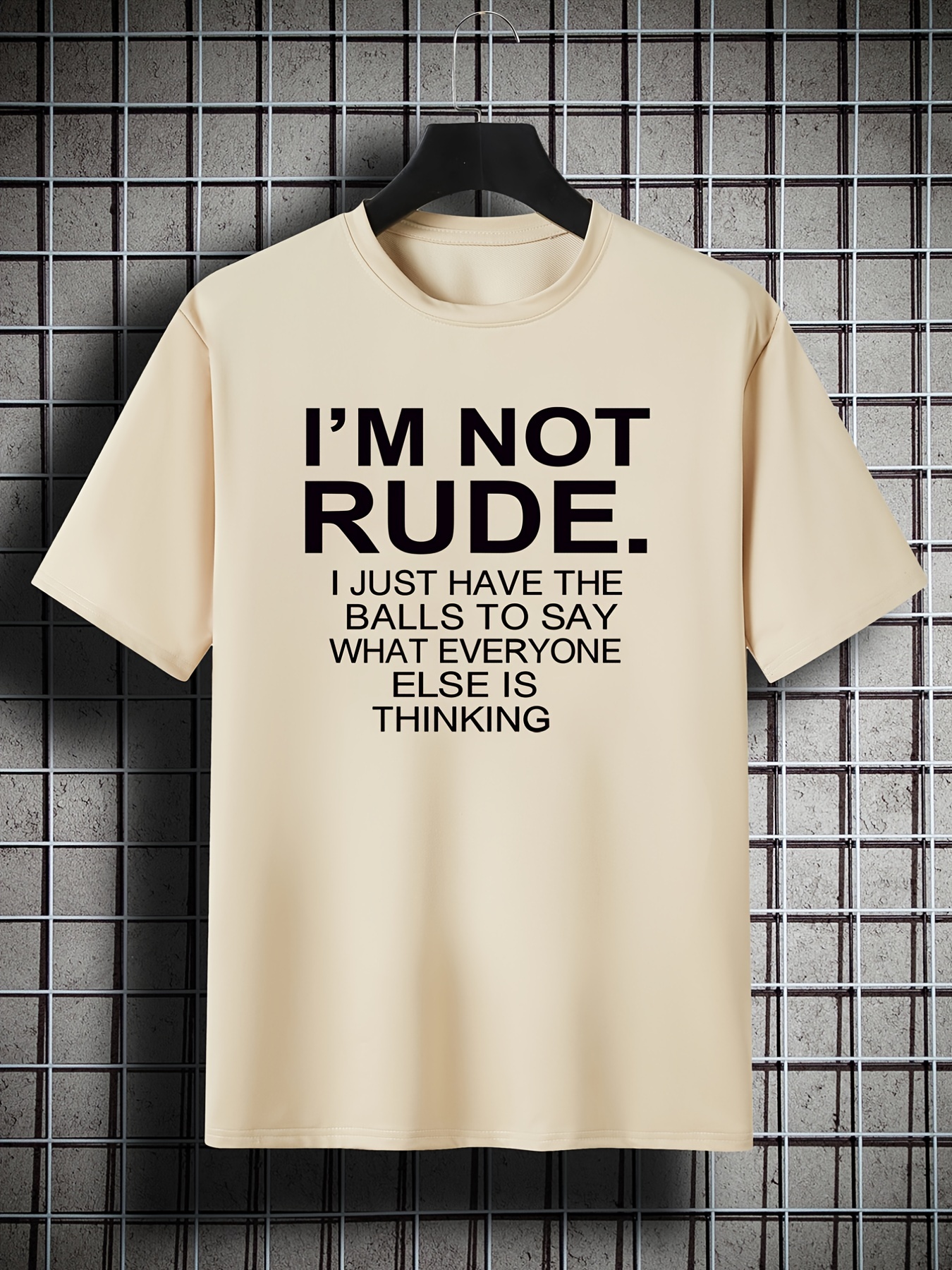 mens im not rude i just print short sleeve crew neck oversized t shirt plus size casual clothing for spring summer plus size women men clothes best sellers gifts details 6