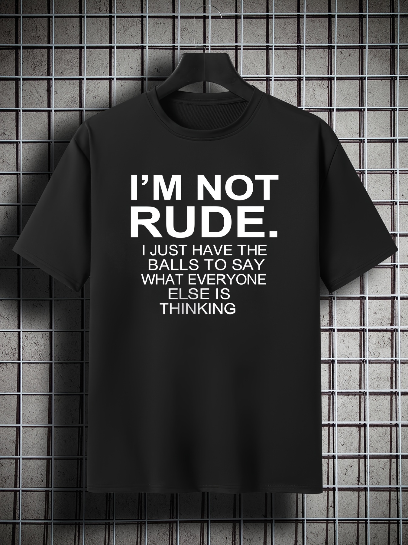 mens im not rude i just print short sleeve crew neck oversized t shirt plus size casual clothing for spring summer plus size women men clothes best sellers gifts details 27