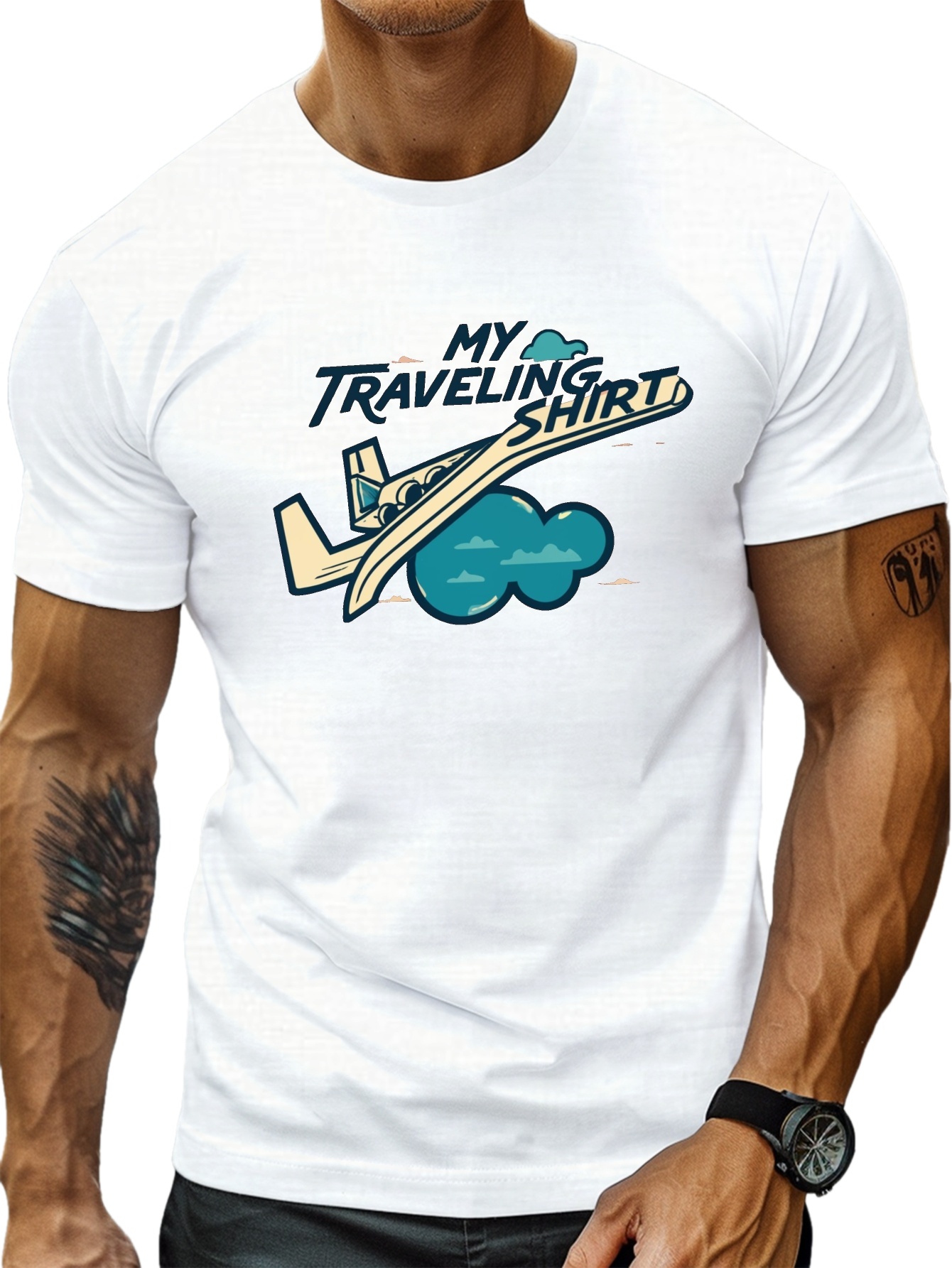 plus size mens summer t shirt plane my traveling shirt graphic print short sleeve tees trend casual tops for daily life big tall guys details 2