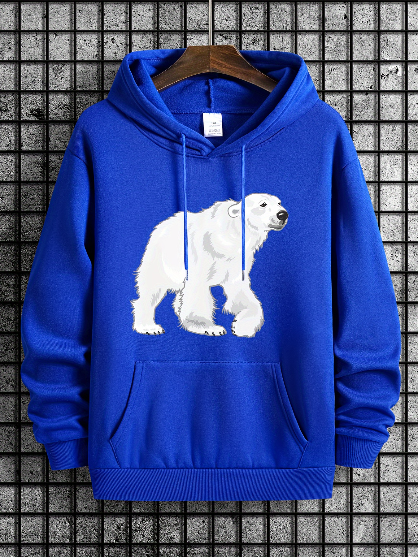 plus size mens hooded sweatshirt anime polar bear graphic print hoodies for spring fall winter mens clothing details 17