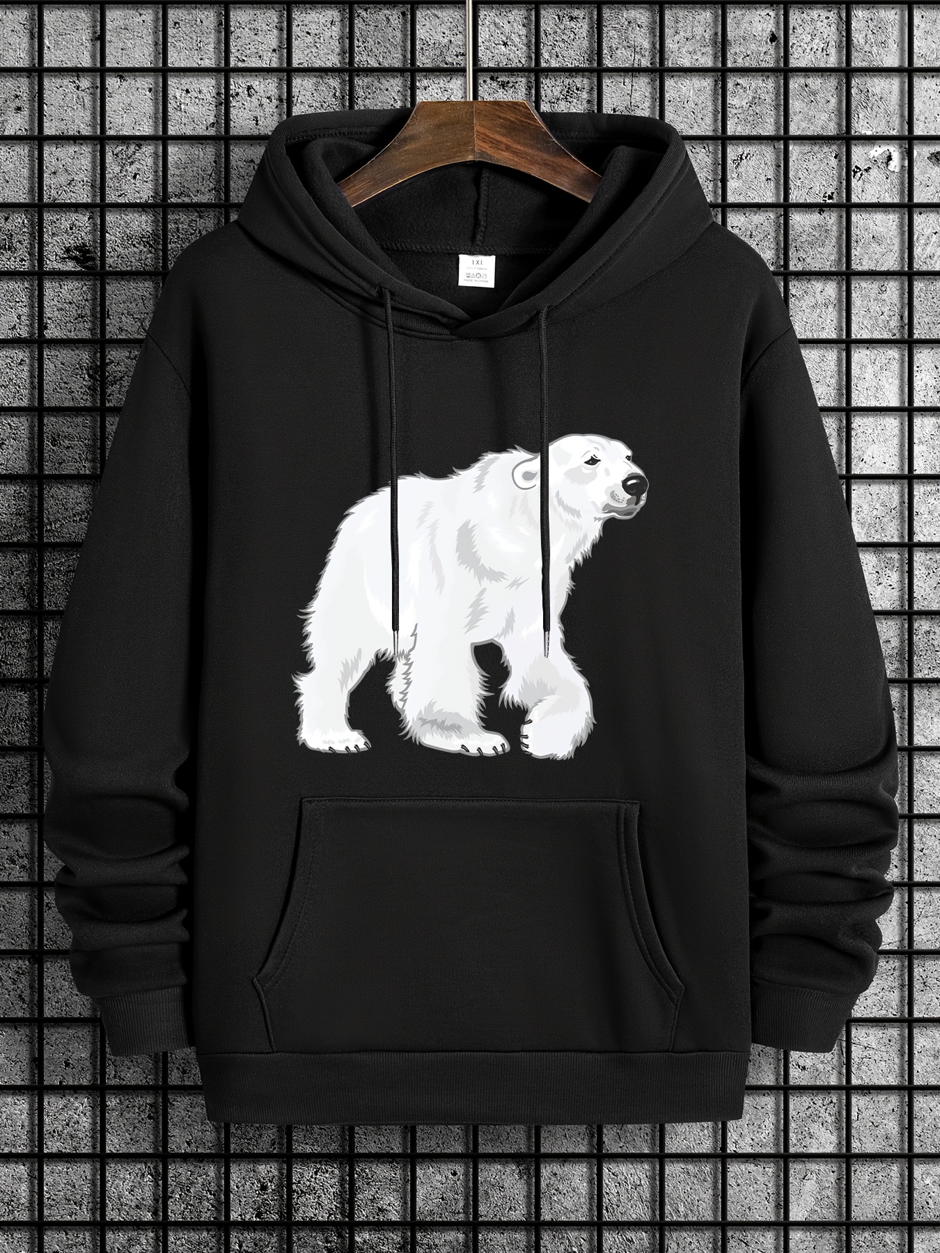 plus size mens hooded sweatshirt anime polar bear graphic print hoodies for spring fall winter mens clothing details 34