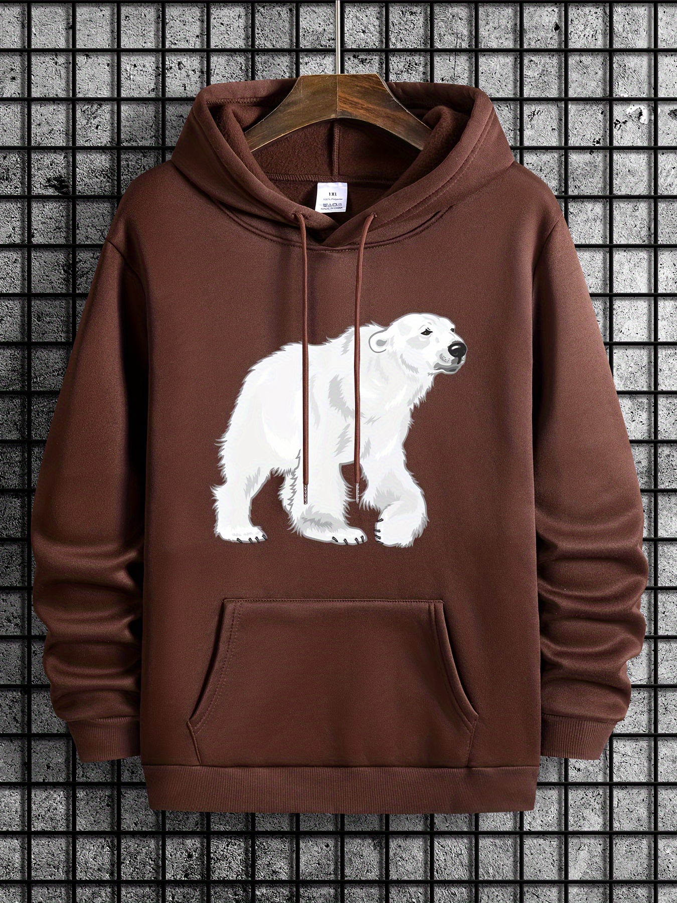 plus size mens hooded sweatshirt anime polar bear graphic print hoodies for spring fall winter mens clothing details 48