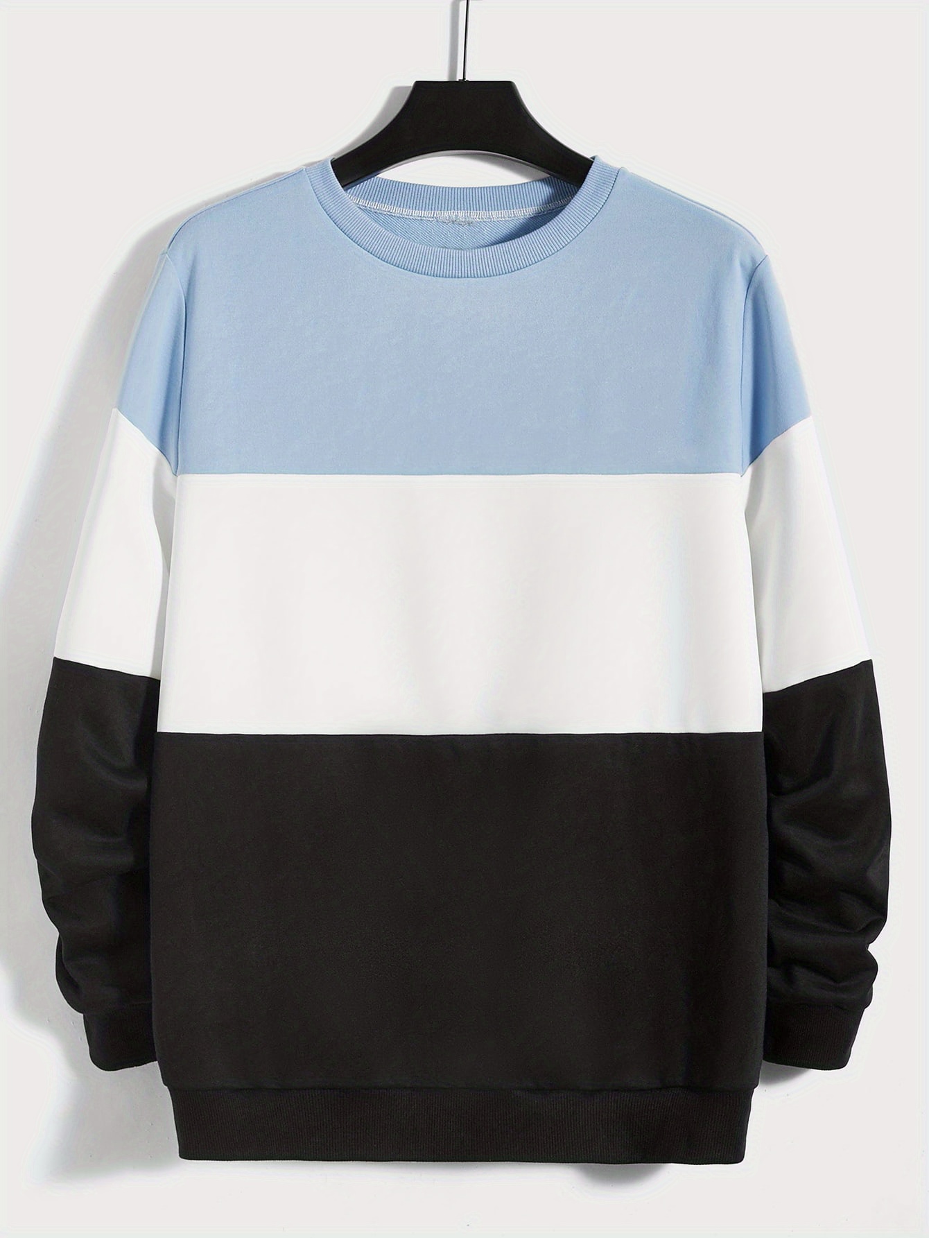 plus size mens contrast color sweatshirt for spring autumn mens clothing details 0