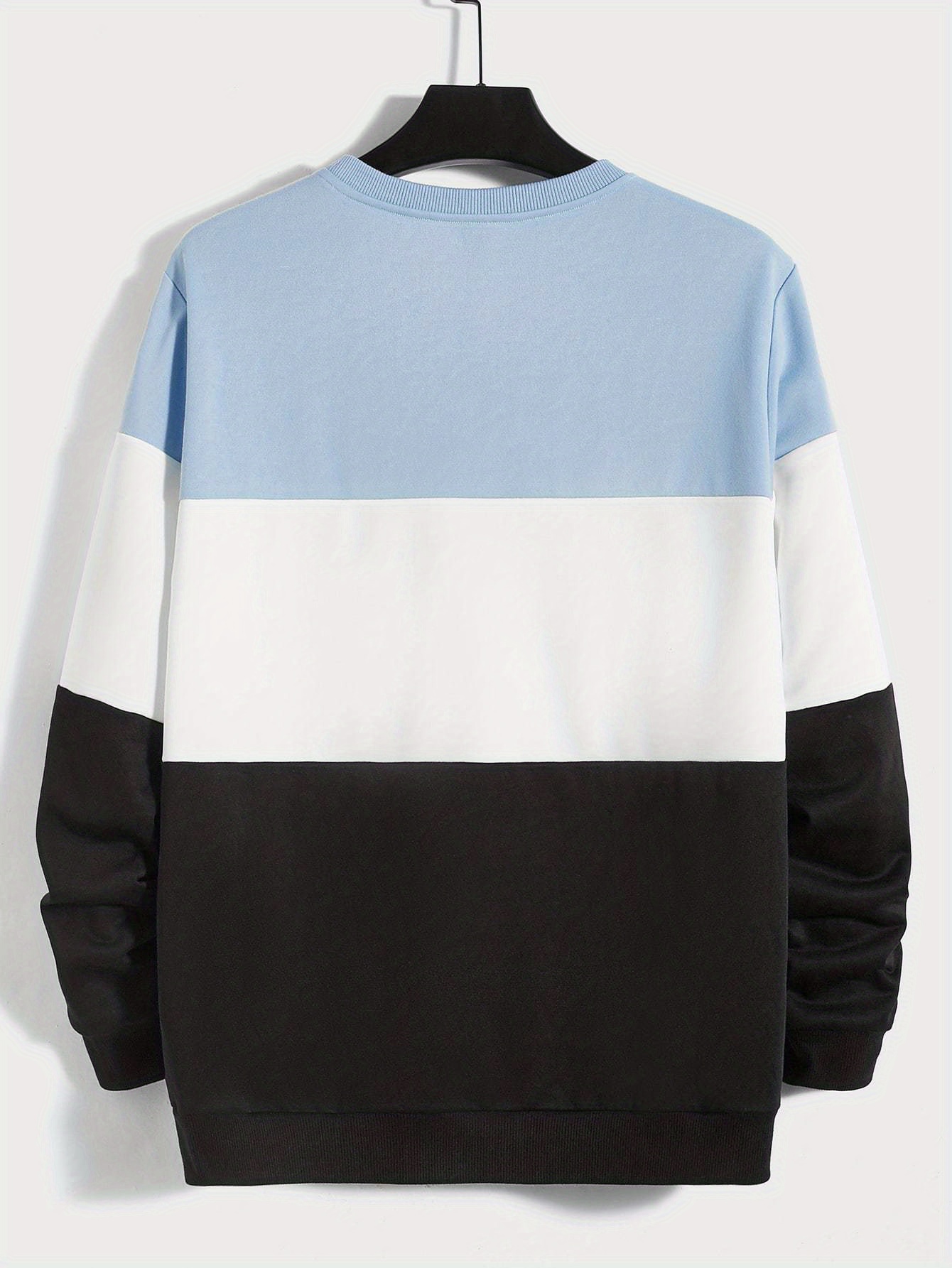 plus size mens contrast color sweatshirt for spring autumn mens clothing details 1