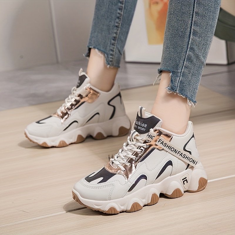 Women s Trendy High Top Sneakers Casual Lace Outdoor Shoes details 8