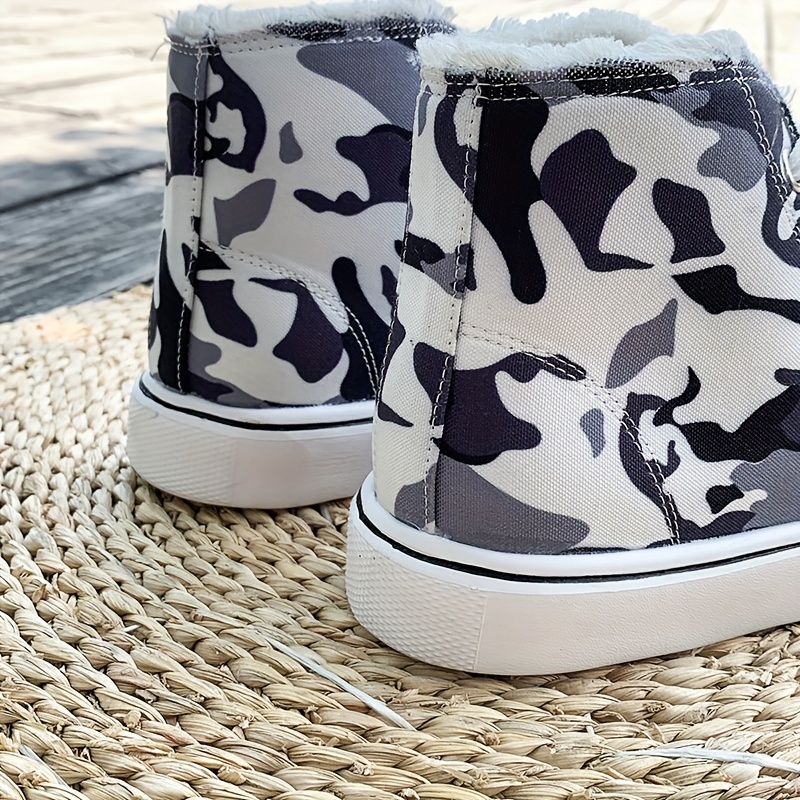 Women s Camouflage Canvas Sneakers Casual Lace High Top details 2