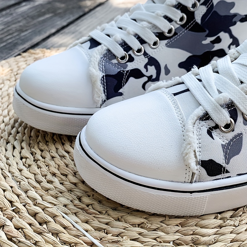 Women s Camouflage Canvas Sneakers Casual Lace High Top details 8