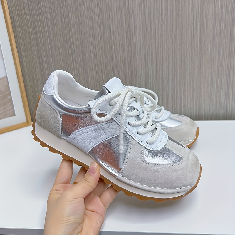 Women s Colorblock Casual Sneakers Lace Platform Soft Sole details 5