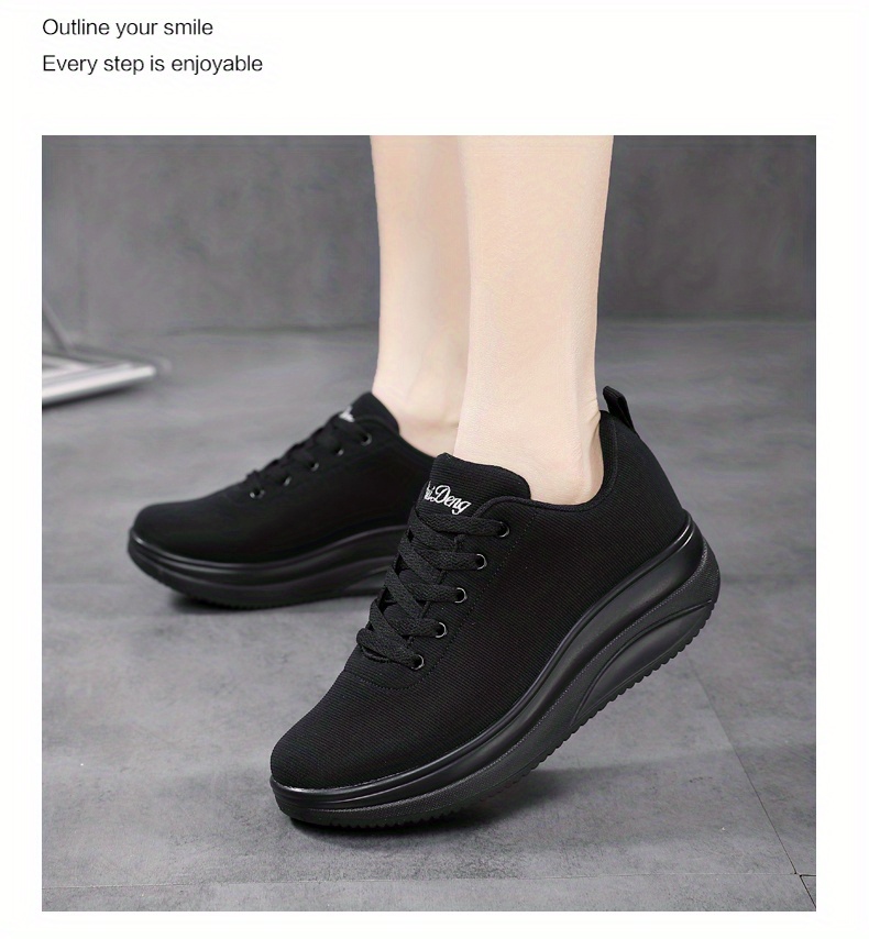 Women s Casual Solid Color Sneakers Mesh Breathable Non slip details 1