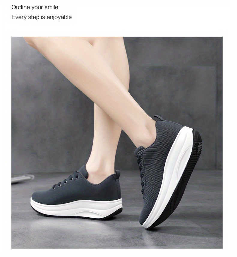 Women s Casual Solid Color Sneakers Mesh Breathable Non slip details 3