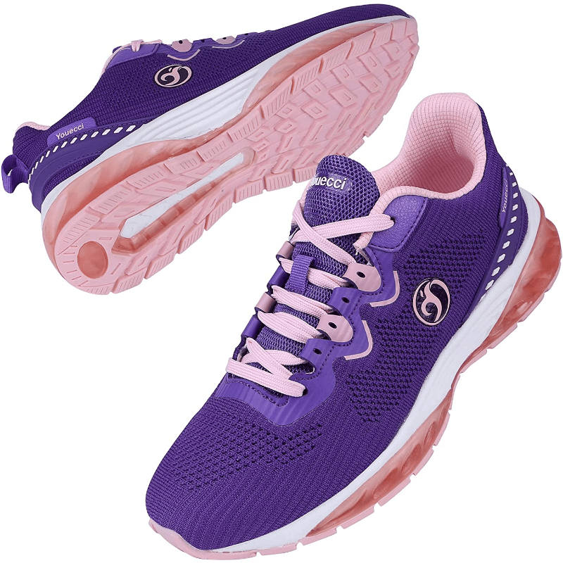 Womens Lace Up Mesh Knitted Running Shoes Thick Sole Breathable Lightweight For Outdoor Sports Sports & Outdoors Temu details 1