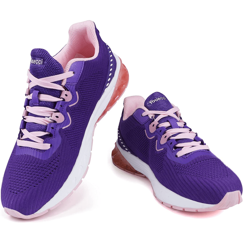 Womens Lace Up Mesh Knitted Running Shoes Thick Sole Breathable Lightweight For Outdoor Sports Sports & Outdoors Temu details 2