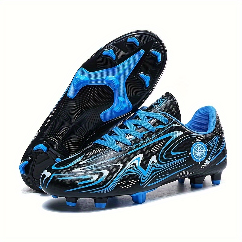 mens and womens professional soccer cleats low top lace up non slip firm ground fashion outdoor training lightweight breathable durable shock absorbent athletic running shoes details 5