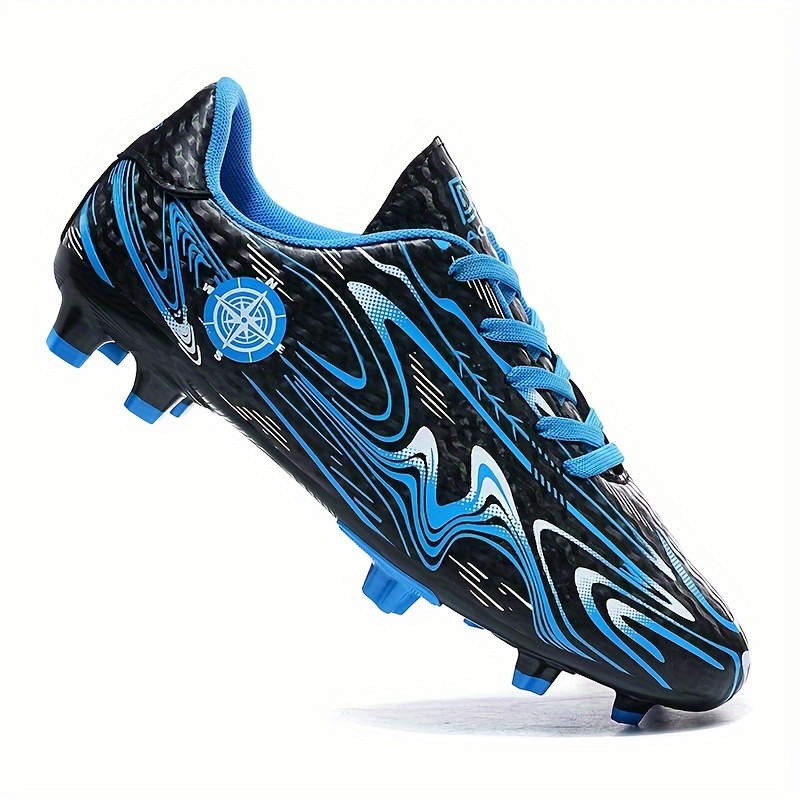 mens and womens professional soccer cleats low top lace up non slip firm ground fashion outdoor training lightweight breathable durable shock absorbent athletic running shoes details 6