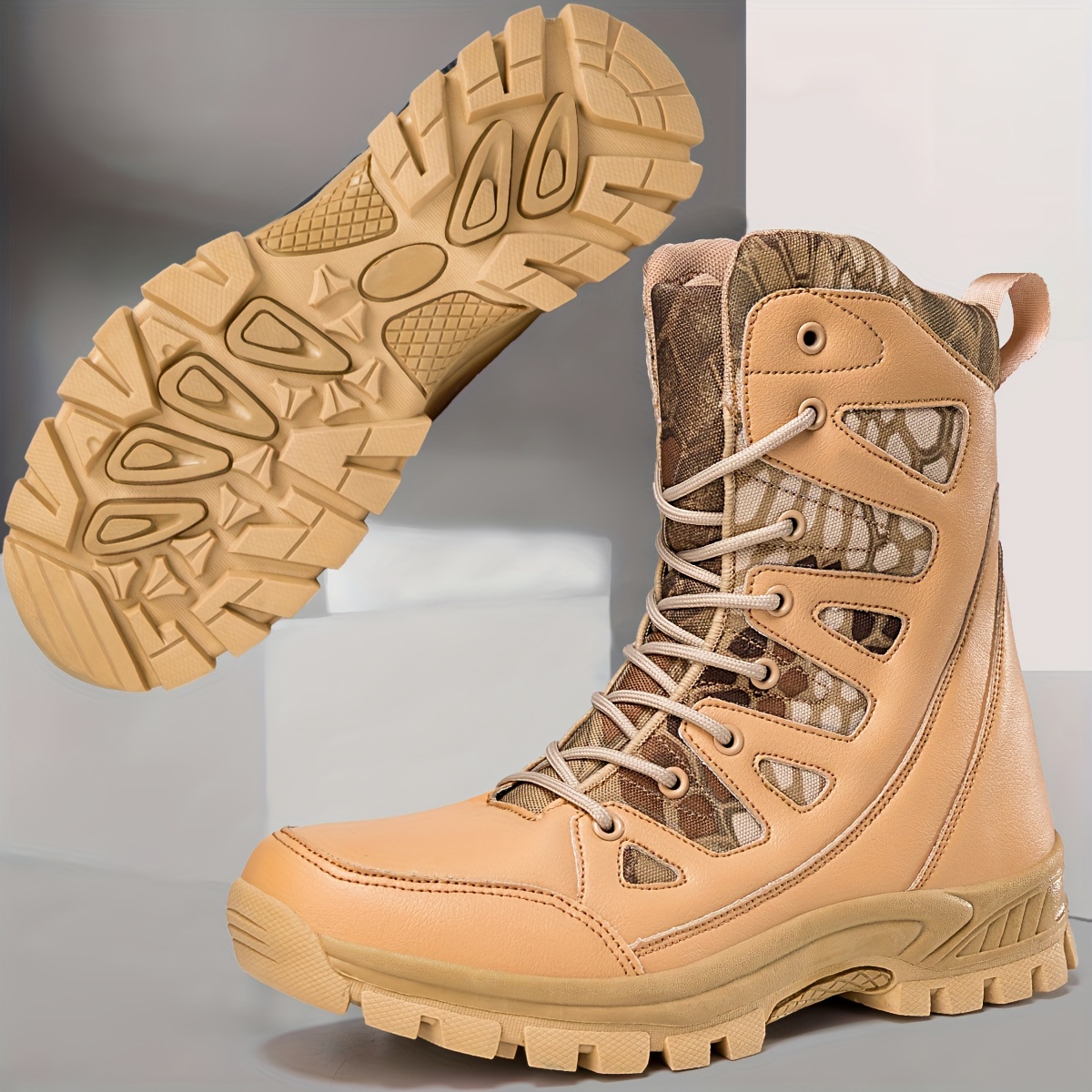 Spring And Autumn New High Tube Boots Outdoor Hiking And Mountaineering Boots Today s Best Daily Deals Temu details 2