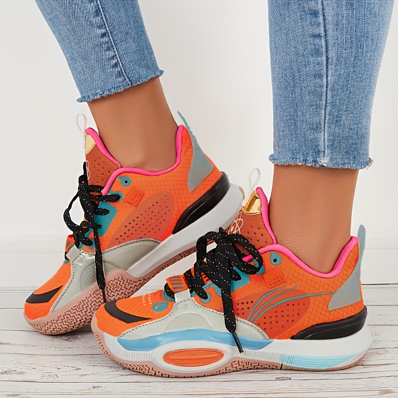 comfortable womens basketball shoes with non slip sole air cushion and shock absorption high top sneakers for sports and casual wear details 0