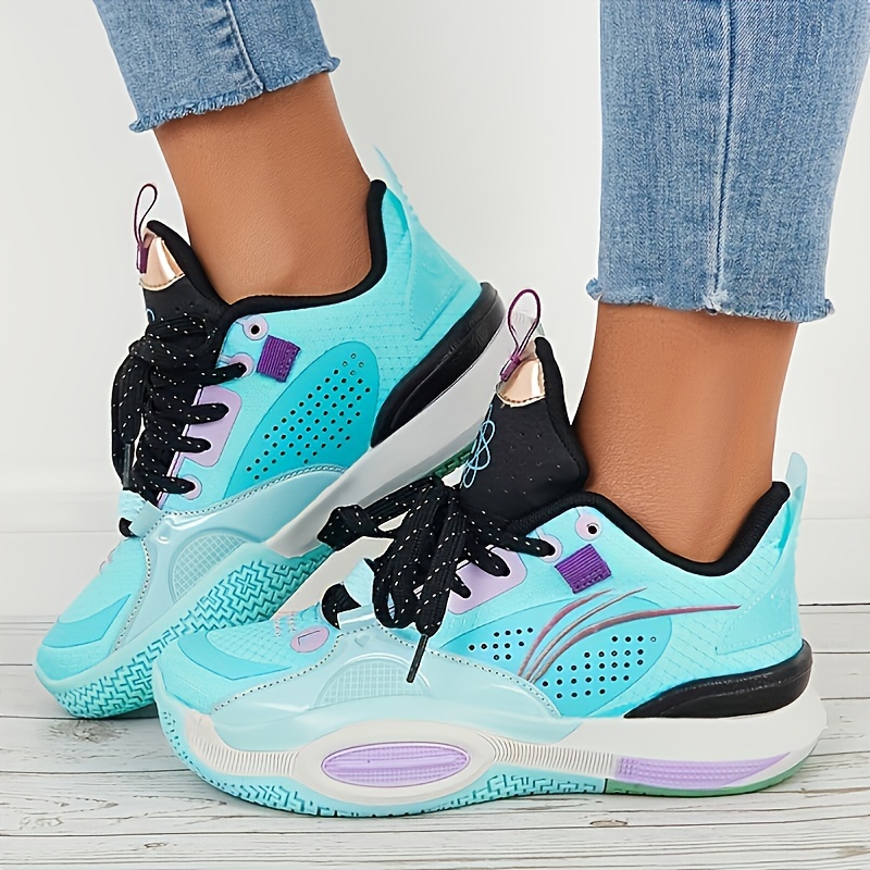 comfortable womens basketball shoes with non slip sole air cushion and shock absorption high top sneakers for sports and casual wear details 2