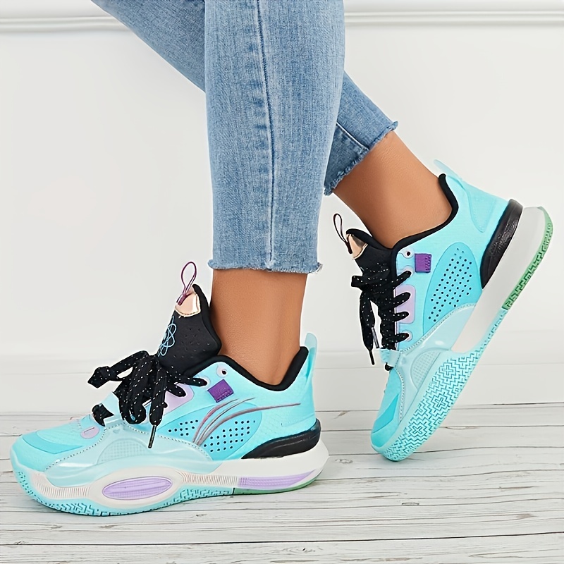 comfortable womens basketball shoes with non slip sole air cushion and shock absorption high top sneakers for sports and casual wear details 6