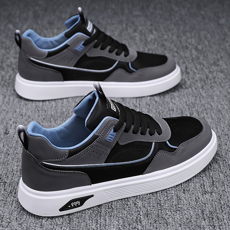 Mens Trendy Color Block Low Top Skateboard Shoes Comfy Non Slip Durable Casual Walking Shoes For Mens Outdoor Activities Summer Men s Shoes Temu details 1