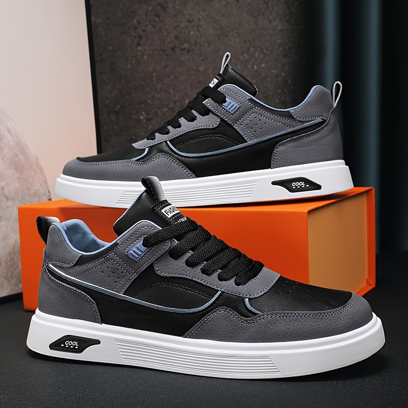 Mens Trendy Color Block Low Top Skateboard Shoes Comfy Non Slip Durable Casual Walking Shoes For Mens Outdoor Activities Summer Men s Shoes Temu details 4