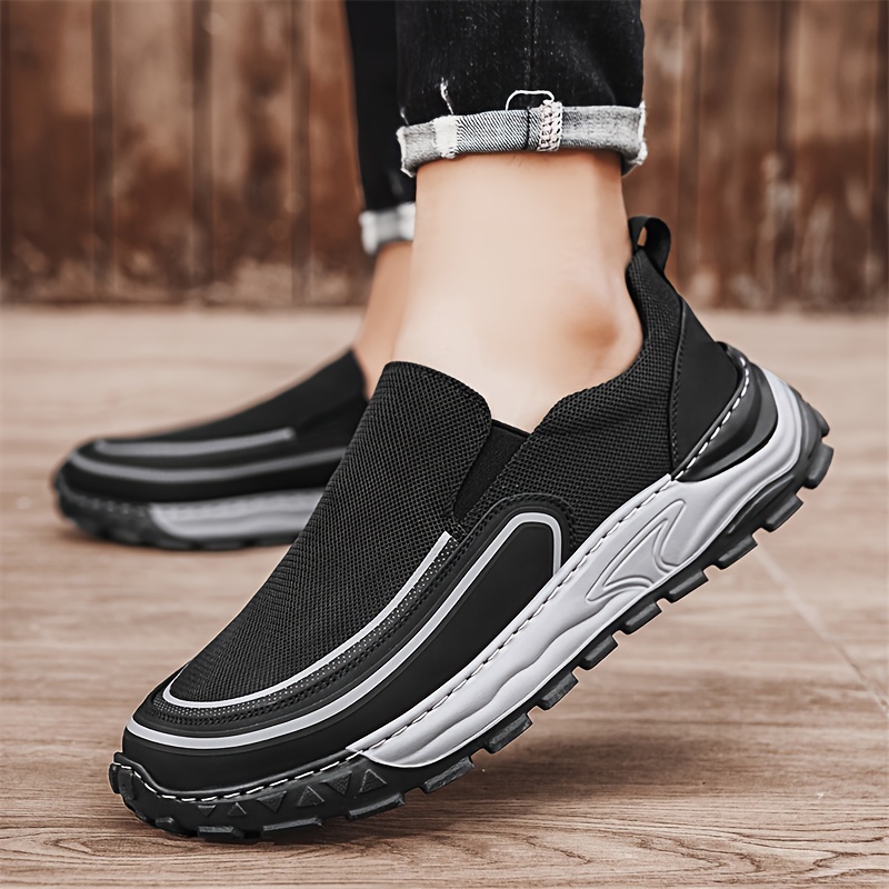 Men S Breathable Mesh Slip-On Sneakers - Casual & Sporty, Lightweight Canvas Shoes For Everyday Wear details 3