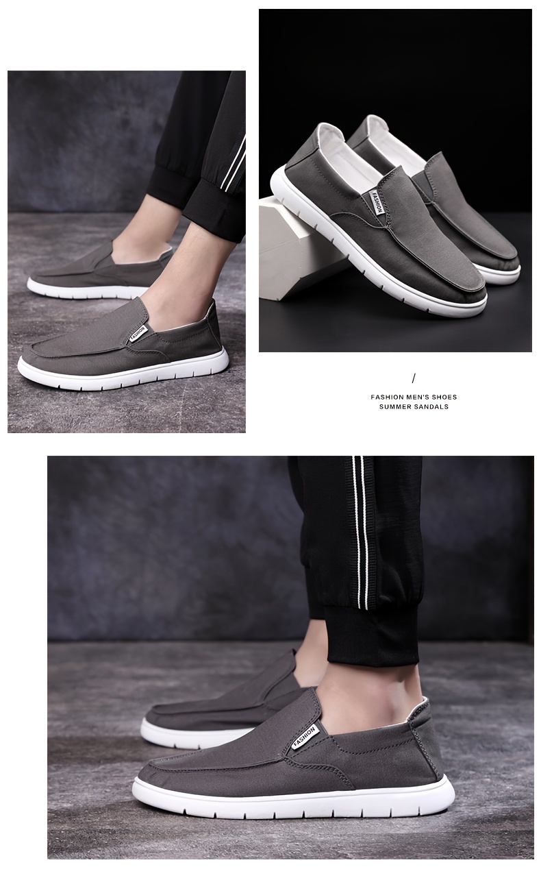 Mens Slip On Canvas Sneakers Casual No Tie Loafers With Soft Sole For Spring Summer Men s Shoes Temu details 4