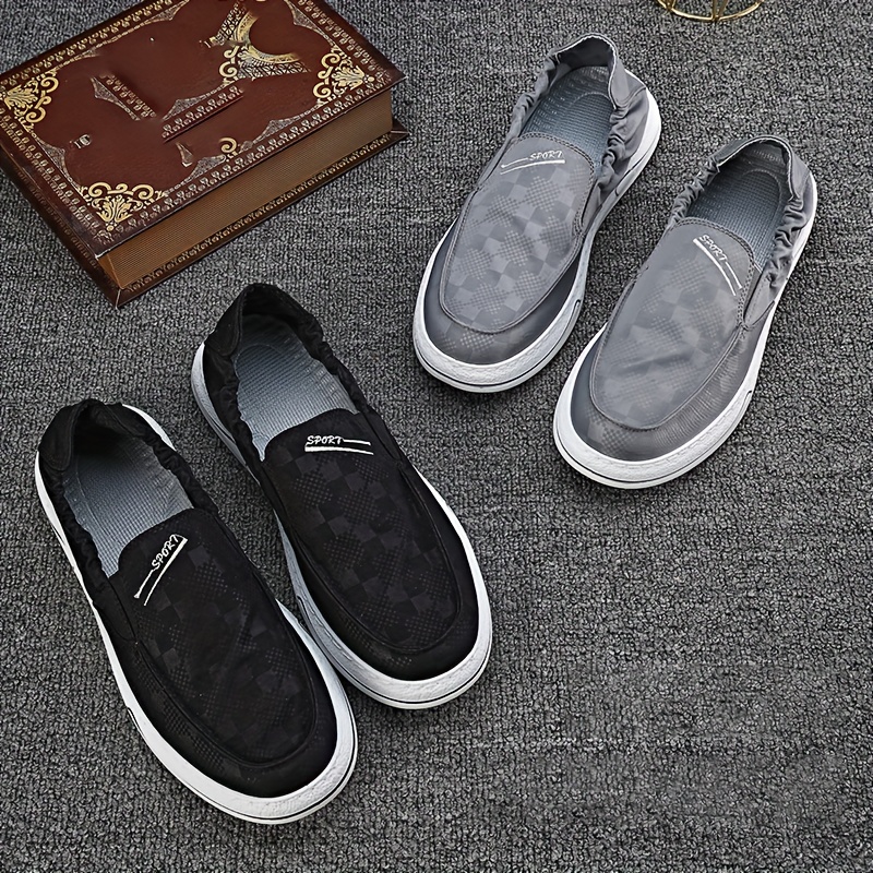 Mens Trendy Solid Colour Slip On Canvas Shoes Comfy Non Slip Durable Breathable Shoes Mens Footwear Shop On Temu And start Saving Temu details 8