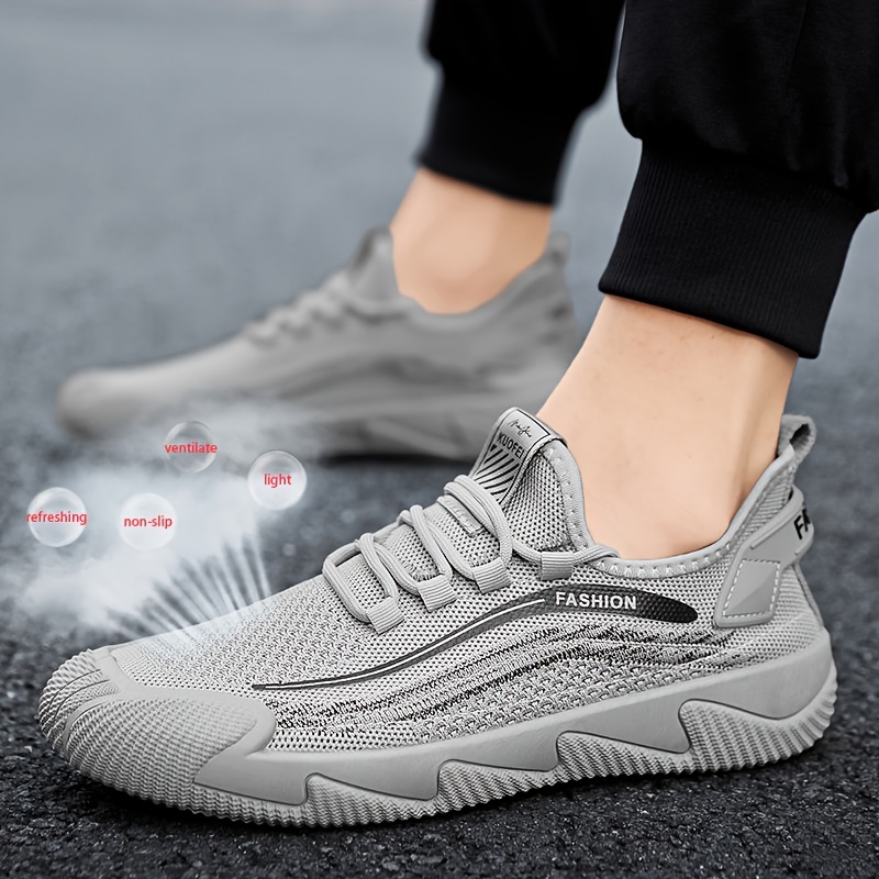 Mens Slip On Sneakers With Shoelaces Odor Resistant Athletic Shoes Lightweight And Breathable Shop The Latest Trends Temu details 1