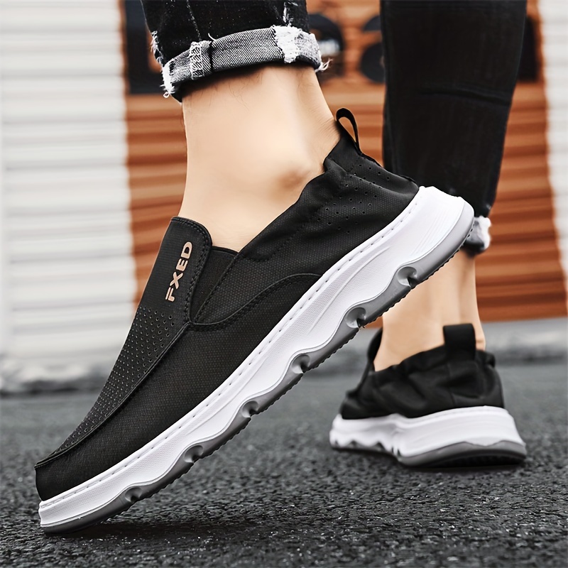 Mens Solid Color Slip On Canvas Loafer Shoes Comfy Non Slip Breathable Casual Rubber Sole Walking Shoes Mens Footwear Shop The Latest Trends Temu details 10