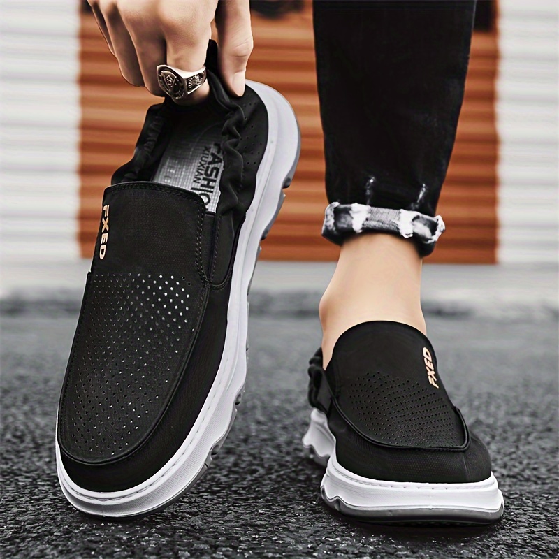 Mens Solid Color Slip On Canvas Loafer Shoes Comfy Non Slip Breathable Casual Rubber Sole Walking Shoes Mens Footwear Shop The Latest Trends Temu details 11