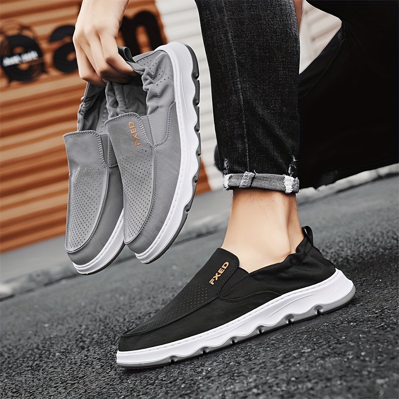 Mens Solid Color Slip On Canvas Loafer Shoes Comfy Non Slip Breathable Casual Rubber Sole Walking Shoes Mens Footwear Shop The Latest Trends Temu details 13